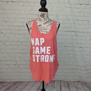 VS PINK Racerback Tank Top Sz L NAP GAME STRONG  New NWOT